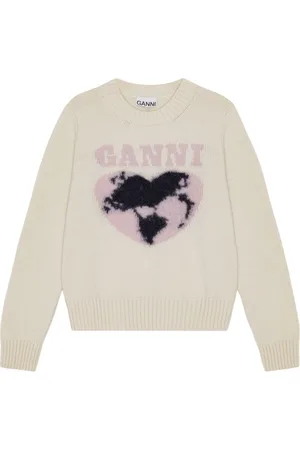 Ganni Maglione con cuori a intarsi