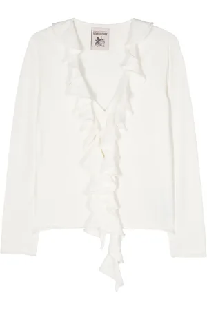 SEMICOUTURE Cardigan Annalisa con ruches