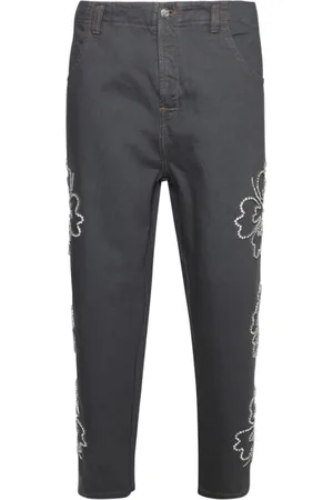 Bluemarble Jeans con ricamo Hibiscus