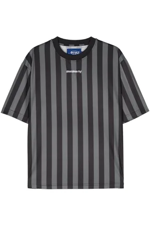AWAKE NY T-shirt a righe con ricamo