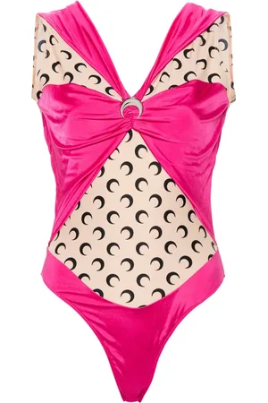 Marine Serre Body semi trasparente con placca logo