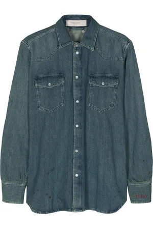 Golden Goose Camicia denim Axel con applicazione