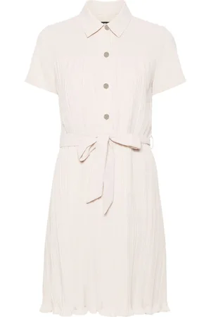 DKNY Abito midi plissé con cintura