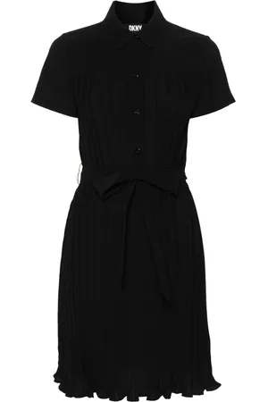 DKNY Abito midi plissé con cintura