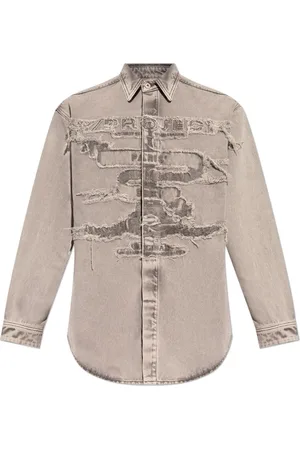 Y / PROJECT Camicia denim con orlo sfrangiato