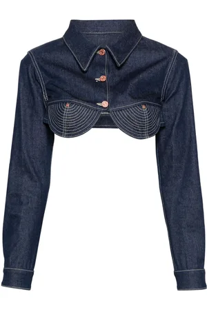 Jean Paul Gaultier Giacca The Conical denim crop