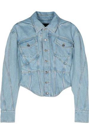 MUGLER Giacca denim con cappuccio