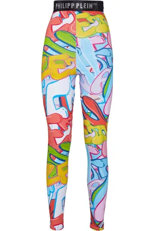 Philipp Plein Leggings con stampa graffiti