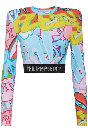 Philipp Plein Top crop con spalline imbottite