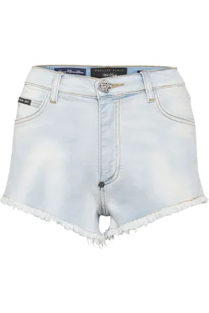 Philipp Plein Shorts denim con applicazione