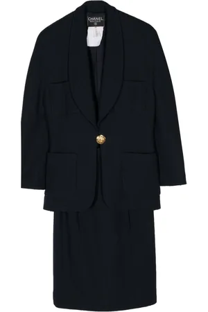 CHANEL Tailleur monopetto con gonna anni 