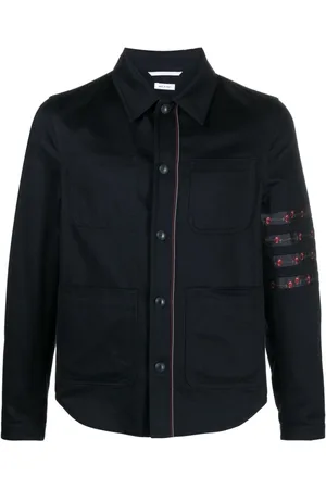 Thom Browne Giacca-camicia con dettaglio a righe