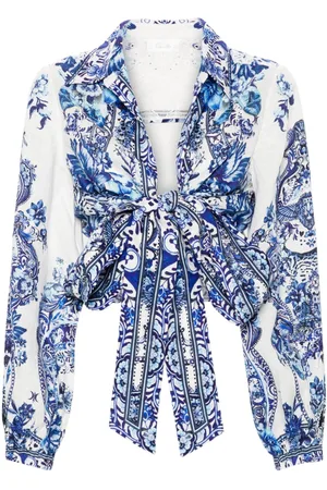 Camilla Camicia crop con stampa Glaze And Graze