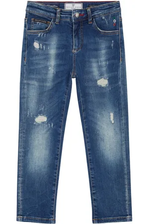 Philipp Plein Jeans dritti con applicazione