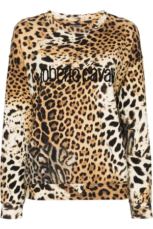 Roberto Cavalli Felpa con stampa Jaguar Skin