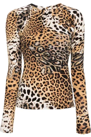 Roberto Cavalli Blusa con stampa Jaguar Skin