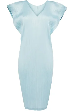 PLEATS PLEASE ISSEY MIYAKE Abito midi con scollo a V