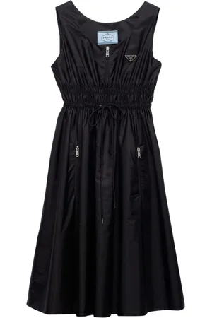 Prada Abito Re-Nylon midi con applicazione