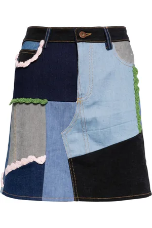 Cavia Minigonna denim con design patchwork