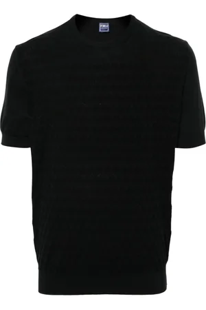 FEDELI T-shirt in maglia con motivo geometrico