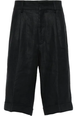 PESERICO SIGN Shorts in lino con pieghe
