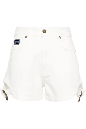 VERSACE Shorts Baroque Buckle denim