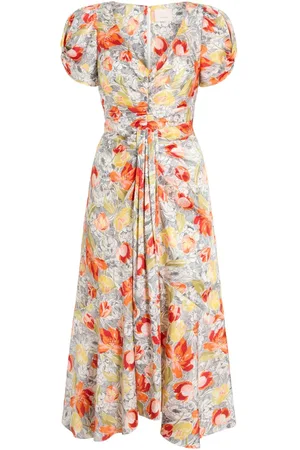 Cinq A Sept Abito Walker midi a fiori