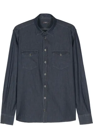 PESERICO SIGN Camicia denim con dettaglio cuciture