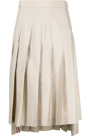 Thom Browne Gonna midi plissettata con dettaglio RWB