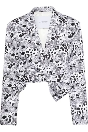 pushBUTTON Giacca crop con stampa