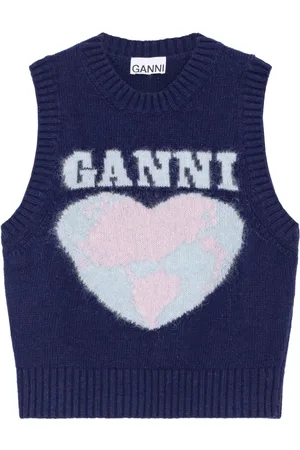 Ganni Canotta con cuore a intarsi