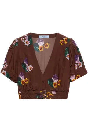 Prada Top crop a fiori