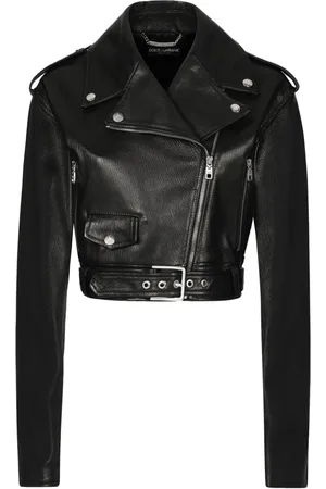 Dolce & Gabbana Giacca biker crop in pelle