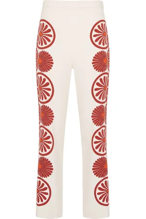 La DoubleJ Pantaloni crop con stampa Medallion