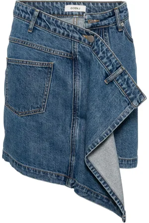 GOEN.J Gonna denim asimmetrica