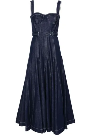 HUISHAN ZHANG Abito midi denim con cintura