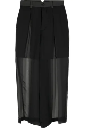 UNDERCOVER Pantaloni crop con inserto semi trasparente