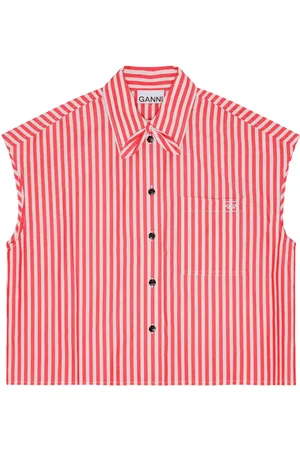 Ganni Camicia a righe smanicata