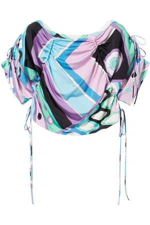 Puccini Blusa crop con stampa Vivara
