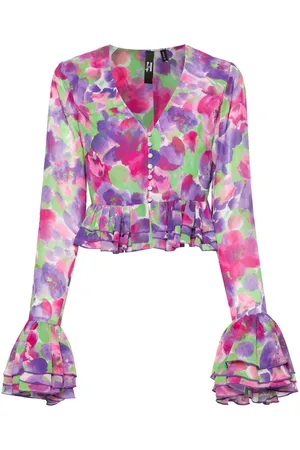 ROTATE Blusa a fiori crop