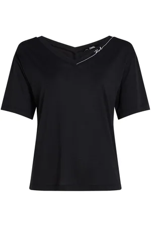 Karl Lagerfeld T-shirt Signature con scollo a V