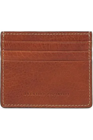 Brunello Cucinelli Portacarte con logo goffrato