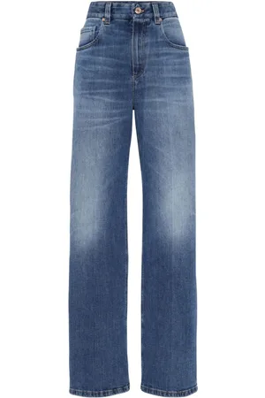 Brunello Cucinelli Jeans dritti a vita alta