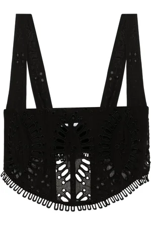 CHARO RUIZ IBIZA Top crop G??ik in pizzo sangallo