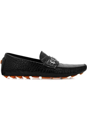 Philipp Plein Mocassini con effetto coccodrillo