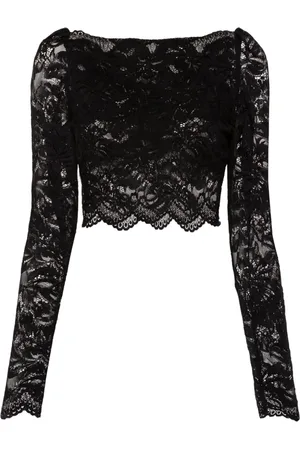 Paco rabanne Top corto in pizzo a fiori