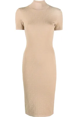 Fendi Abito midi FF con monogramma jacquard