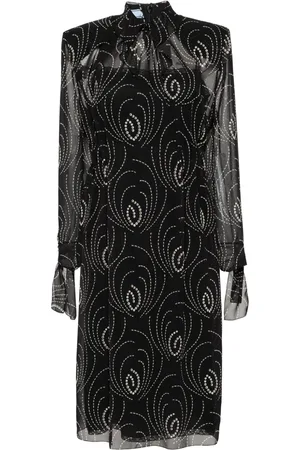 Prada Abito midi con stampa grafica