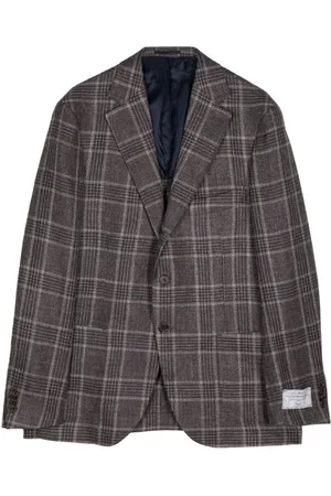 MAN ON THE BOON. Blazer monopetto tartan
