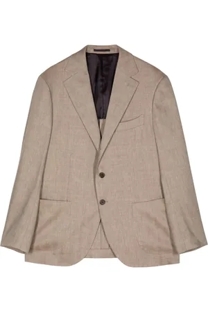 MAN ON THE BOON. Blazer monopetto con motivo a spina di pesce